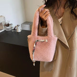 Uniwim 2024 Early Autumn New Pattern Plush Bag Versatile Chain Single Shoulder Crossbody Bag Fashion Sweet Advanced Feeling Handbag