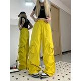 Uniwim Y2K Cargo Pants Women Streetwear Oversized Wide Leg Sweatpants Harajuku Big Pockets Joggers Bf High Waist Baggy Sports Trousers