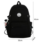 Uniwim Large Female Cute College Backpack Girl Travel Book Backpack Nylon Fashion Ladies Leisure Bag Women Laptop Men School Bags