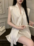 Uniwim French Stain Dress Women Even Party Clothing Sleeveless Slim Sexy Y2k Shirt Dress Elegant Outwear One Piece Dress Korean Summer