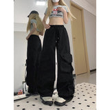 Uniwim Y2K Cargo Pants Women Streetwear Oversized Wide Leg Sweatpants Harajuku Big Pockets Joggers Bf High Waist Baggy Sports Trousers