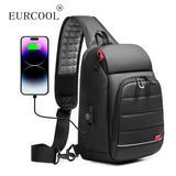 Uniwim EURCOOL Multifunction Men Chest Bag for 9.7"USB Backpack Charging Messenger Handbags Crossbody Shoulder Sling Male Bags Bolsas