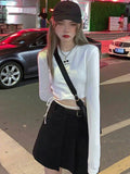 Uniwim Long Sleeve T-shirts Women Design Sexy Crop Ins Prevalent Bandage Tops Harajuku Ulzzang Street Spring Female Ropa Hot Skinny New