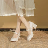 Uniwim Japanese Style Ladies Lolita Sweet Fashion Women Pearl Shoes Retro Pumps Casual  Summer Marry Janes Round Toe Shoes