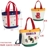 Uniwim Mommy Handbag, Japanese Cartoon Cute Embroidery Colorful Bear Color-block Canvas Bag