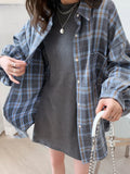 Uniwim Fashion Plaid Women Shirt Fashion Korean Oversize Tops Harajuku Daily All-match Long Sleeve Chic Female Yellow Shirts New