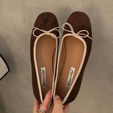 Uniwim Female Shallow Ladies Flat With Shoes Slides Footwear Designer Butterfly-Knot Fashion Round Toe Women Ballet Flats Dance Shoes