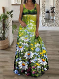 Uniwim 2024 Loose Casual Plus Size Long Maxi Dress Beach Sun Dresses Women Sleeveless Summer Fashion Printed Boho Maxi Long Dress