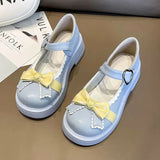 Uniwim Original Lolita Shoes Cute Women's Shoes Round Toe Leather Shoes Bow Big Toe Shoes Japanese Lolita Single Shoes