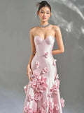 Uniwim  Elegant Vintage Sweet Flowers Mermaid Sexy Backless Customized Formal OccasionPromDrescustomized