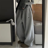 Uniwim Gray Oversize Style Loose Sweatpants Women Harajuku Korean Fashion Sport Pants Embroidery Y2k Vintage Baggy Trousers Aesthetic