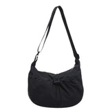 Uniwim Pleated Crossbody Bag for Women Large Capacity Shoulder Bags Adjustable Nylon Strap Drawstring Handbag Casual Female Tote Bag