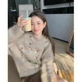 Uniwim Korean Fashion Lazy Sweater Women's Autumn/Winter  New Design Feeling Maillard Pullover Knitted Top Female Clothing