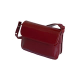 Uniwim Autumn Winter New Women Crossbody Bag Red Gloosy Square Faux Leather Female Single Shoulder Bag Classic Vintage Textured Bag