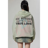 Uniwim American Fashion Brand Thin Letter Print Hooded Sunscreen Coat Women Outdoor UV Light Coat Women