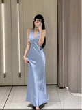 Uniwim  2024 Women's Silk Satin Texture Long Dress Dresses on Sale Clearance Sexy Costume Robe Femme Elegant Fashion Summer