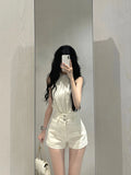 Uniwim 2024 Casual Y2k Crop Tops + Mini Skirts Korean Fashion 2 Piece Sets Sexy Fashion Pant Suits Chic Outwear Even Party Clothing