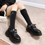 Uniwim Metal Chain Platform Lolita Gothic Shoes Woman 2025 Spring College Style Patent Leather Pumps Women Japan School Uniform Shoes