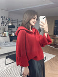 Uniwim Korean style Long Sleeve Sweater Autumn Winter New Hooede Womens Clothing Pullover Tops Warm Fashion Women Knitwears