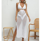 Uniwim Sexy Dress Crochet Knitted Women See-Through Woman's Beach Dress Vacation Outfits BeachWear Bathing Suit Women Beach Cover Up