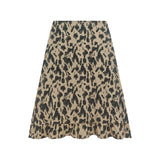 Plus Size Skirt New Leopard Print Ruffle Skirt Casual Skirt 1XL-5XL Polyester For Spring & Summer Women's Plus Size Clothing