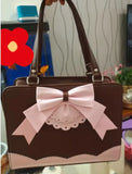 Uniwim Lolita Bag Japanese Sweet Bow Underarm Bags for Women Elegant Chic JK Uniform Totes Girls Kawaii Cute Handbag PU Сумка Bolsa