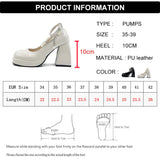 Uniwim Y2K Chunky Platform High Heels Pumps Women 2025 Summer Patent Leather Black White Lolita Shoes Woman Pearl Ankle Straps Pumps