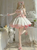 Uniwim Sexy Lolita Pink Maid Dress Japanese Sweet Women Kawaii Dress Role Play Costume Halloween Party Cosplay Anime Kawaii Clothing