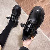 Uniwim Metal Chain Platform Lolita Gothic Shoes Woman 2025 Spring College Style Patent Leather Pumps Women Japan School Uniform Shoes