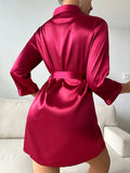 Uniwim Womens V-Neck Sexy Silk Robe With Belt Short Satin Kimono Robe Sleepwear Bathrobe Bridesmaid Party Dressing Gown 2024 plus