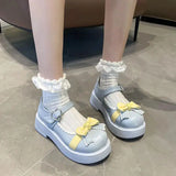 Uniwim Original Lolita Shoes Cute Women's Shoes Round Toe Leather Shoes Bow Big Toe Shoes Japanese Lolita Single Shoes