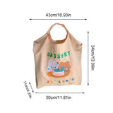 Uniwim INS Embroidery Bear Handbag Lightweight Eco Drawstring Nylon Ball Chain Canvas Vacation Tote Bag Shoulder Bags Travel