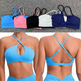 Uniwim Hot Girl Hollow Out Running Sports Bra Fitness Yoga Bra Crop Tank Top Underwear Women Vest Shockproof Shirt Jogging Sportswear