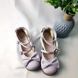 Uniwim Lolita Shoes Women Flats Low Round With Cross Straps Bow Cute Girls Princess Tea Party Shoes Students Lovely Shoes Size 34-41