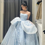 Uniwim Blue Prom Dress Engagement Jacquard Dress France Vintage Sweet Korean Princess Fairy Dress Evening Party Dress