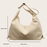 Uniwim Canvas Women's Bag Drawstring Messenger Bag Y2K Shoulder Cross Bag Campus Eco Bag Shopper Korean Satchel Pocket Big Handbag