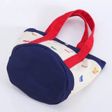 Uniwim Mommy Handbag, Japanese Cartoon Cute Embroidery Colorful Bear Color-block Canvas Bag