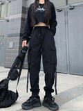 Fashion Hip Hop Joggers Cargo Pants Women Men Harem Pants Multi-Pocket Ribbons Man Sweatpants Streetwear Casual Mens Pants S-4XL