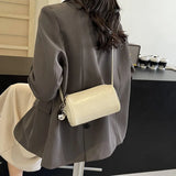 Uniwim Fashion Cylinder Crossbody Bag For Women New Silver Underarm Bag Single Shoulder Bag Autumn Winter Solid Color Barrel-shaped Bag