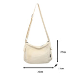 Uniwim Solid Women's Bag Nylon Shoulder Bag Zipper Messenger Bag Y2K Cross Eco Bag Korean Shopper Satchel School Handbags Diagonal Bag