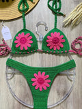 Uniwim Women Swimwear Micro Bikini Sets Sexy Flower Mujer Crochet Swimsuit Adjustable Cup Beachwear Maillot De Bain Femme Bathing Suit