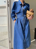 Uniwim Denim Dress For Women Spring And Autumn New Slim Waisted And Stylish Long Niche Skirt Long Dresses Outerwears Trench Coat