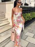 Uniwim Suninheart Summer Spaghetti Strap Floral Print Party Dresses Elegant Maxi Bodycon Wedding Guest Holiday Dress New In Dress 2024