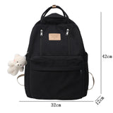 Uniwim Fashion Women Backpack High School Student Bag Large Capacity For Teenage Girls Boy Travel Laptop Bag Waterproof Black Mochilas