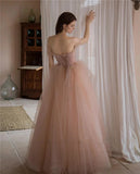 Uniwim Princess Tulle Korea Prom Dresses For Wedding Party Off the Shoulder Corset Back  Formal Occasion Dress Evening Gowns