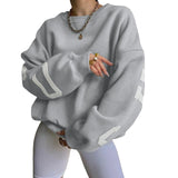 Uniwim  Women's Y2K Grunge Loose Pullover Sweatshirts Letter Print Casual Thickened Long Sleeve Tops Autumn Hoodie Streetwear