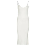 Uniwim Basic Sexy Halter Backless Midi Dress