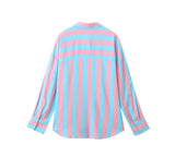 Uniwim 2024 Women's Contrast Color Striped Loose and Versatile Shirt Shirts & Blouses Autumn Clothing Elegant