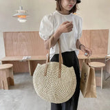 Uniwim Theo Shoreline Round Straw Tote Bag