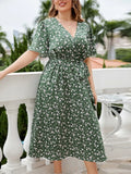 Uniwim Plus Size Summer Midi Dress Women Floral Flower Print Casual Ladies Dresses Fashion Woman Dress 2024 Vestido Mujer